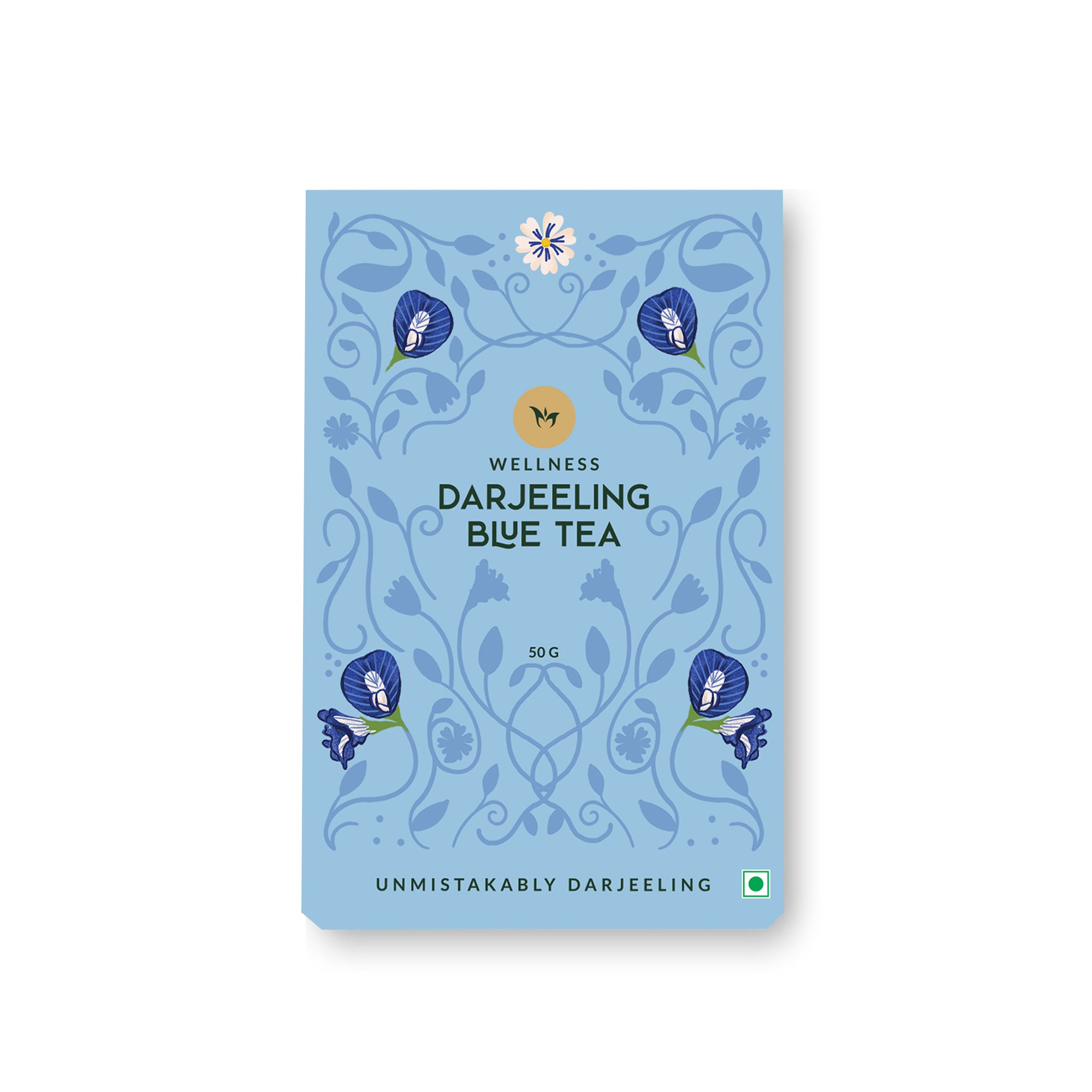 Butterfly pea blue tea leaves and green tea blend from Mayukh Tea