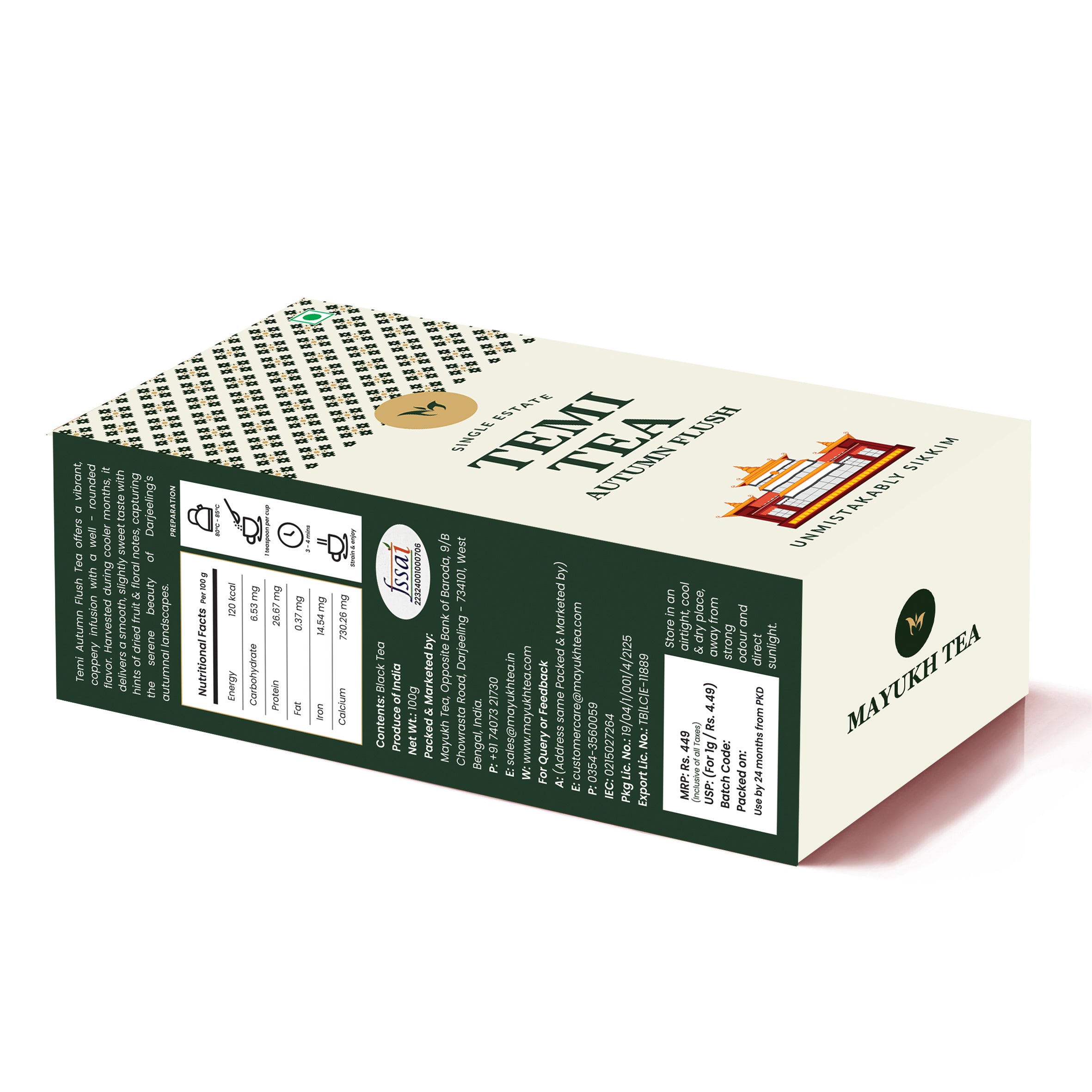 Handpicked Temi Tea Autumn Flush from Sikkim, long leaf variety, rich aroma and smooth muscatel flavor