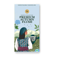 Premium Darjeeling Autumn Flush tea with long leaves, handpicked for rich flavor and warm, muscatel aroma