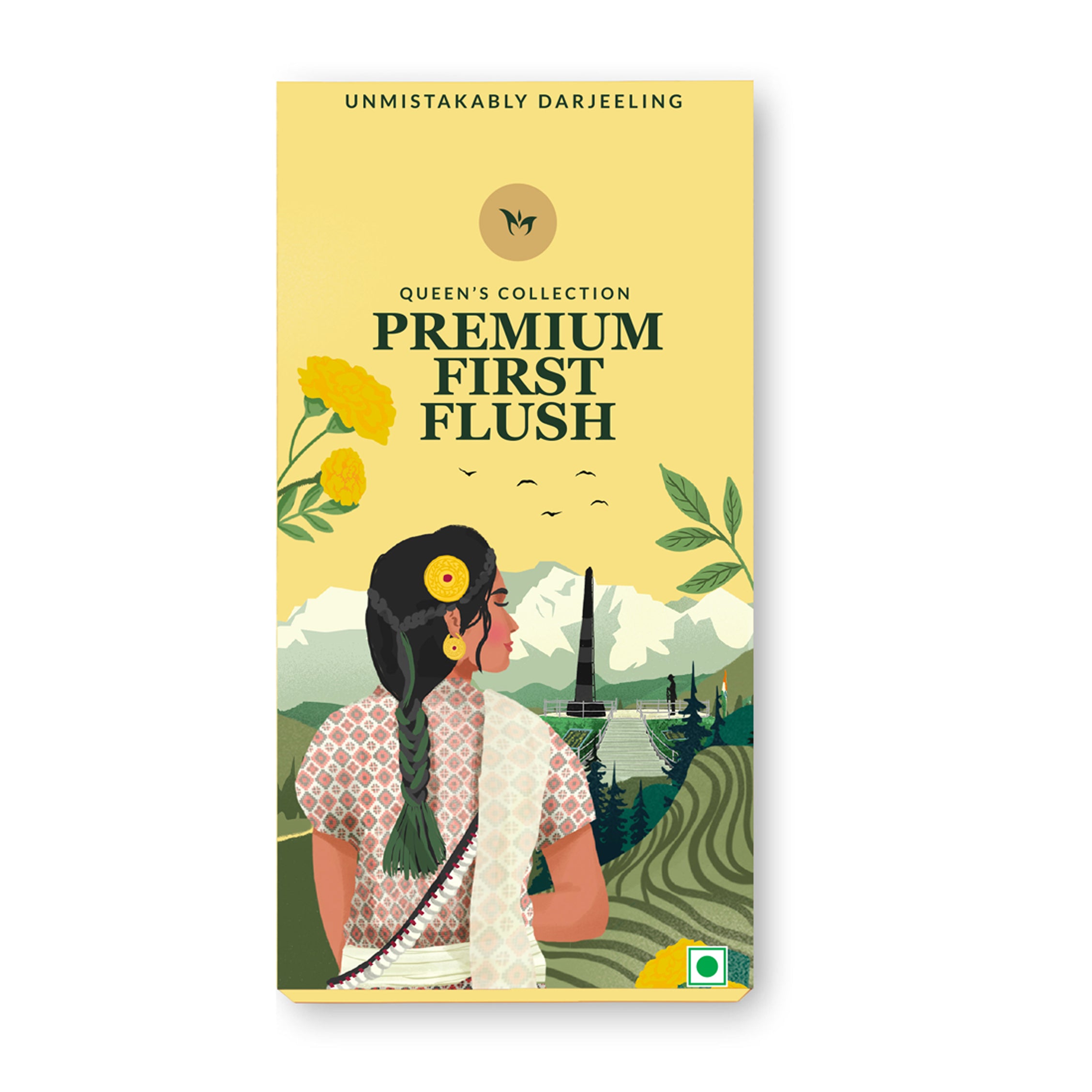 Premium Darjeeling First Flush black tea with long leaves, handpicked for a fresh, floral, and muscatel flavor