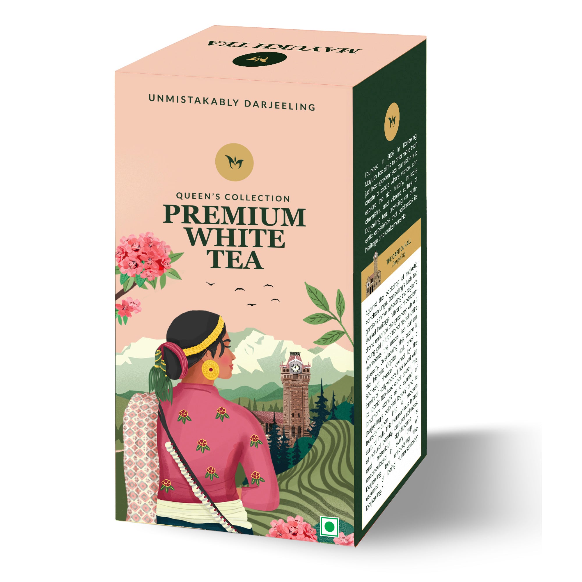 Premium Darjeeling white tea with long leaves, delicate flavor and aroma, perfect for connoisseurs