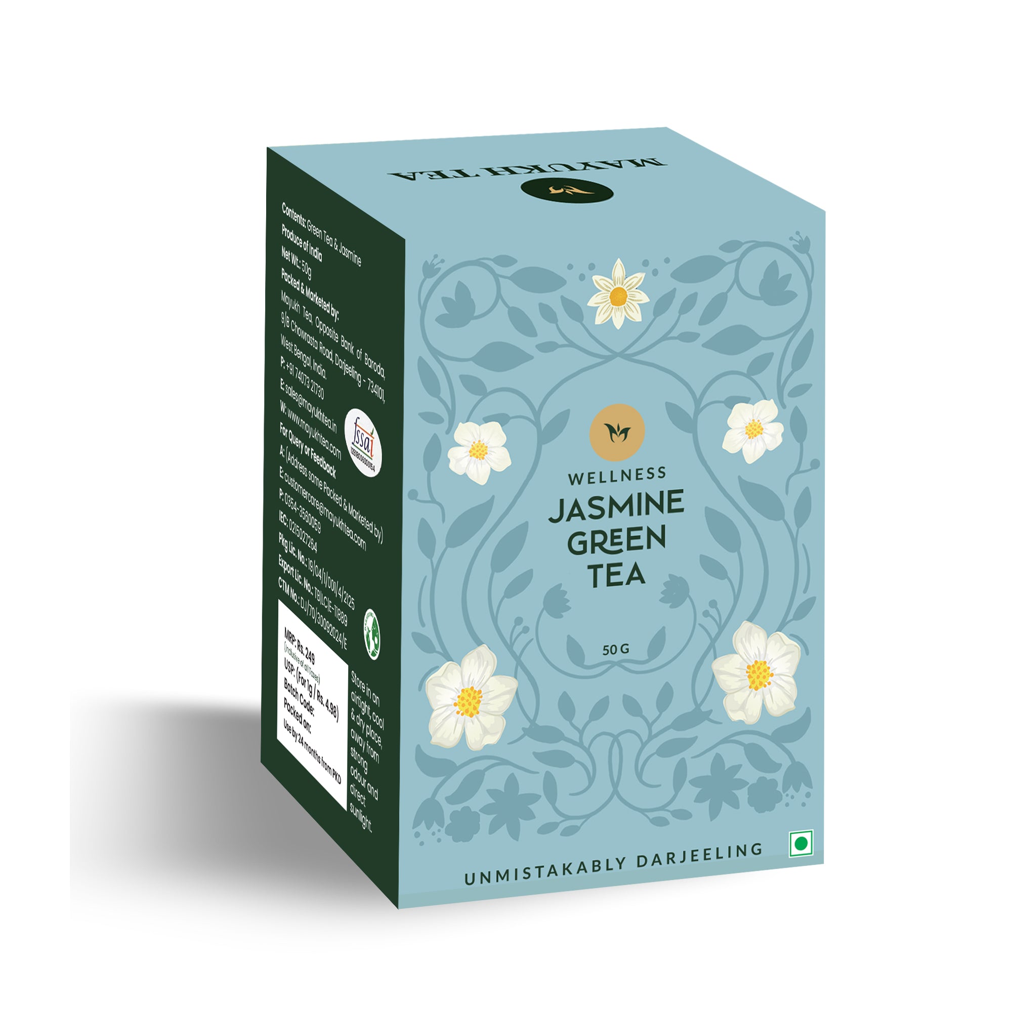 Hand-blended jasmine flower green tea rich in antioxidants