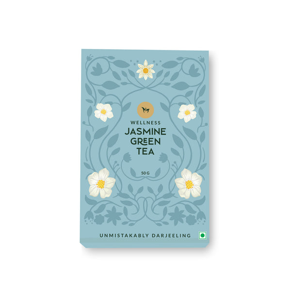 Jasmine green tea loose leaf blend with natural jasmine flowers