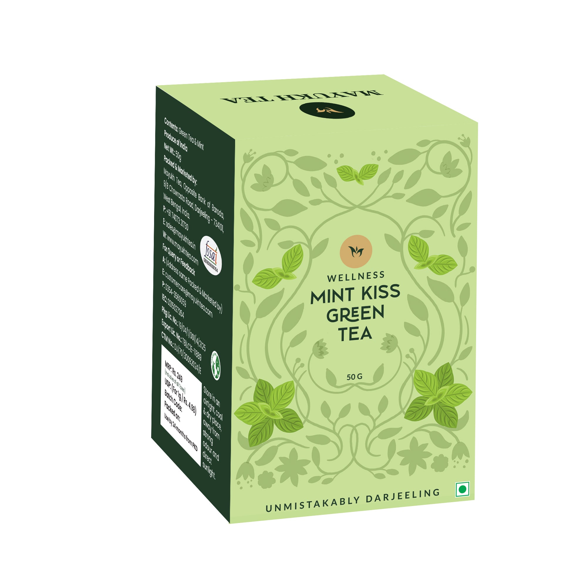 Refreshing mint green tea offering bright and energizing taste