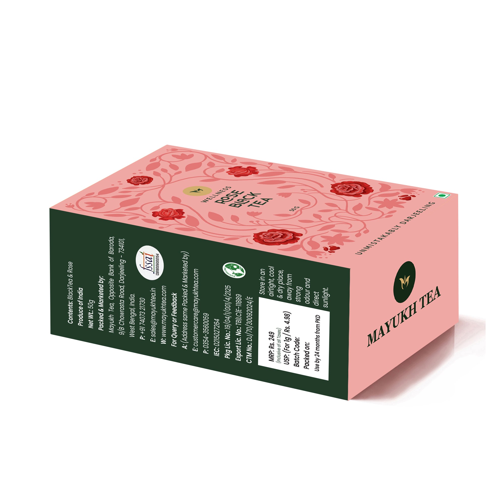 Loose leaf romantic rose tea blend with smooth black tea base