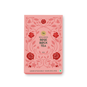 Rose black tea loose leaf blend with natural rose petals