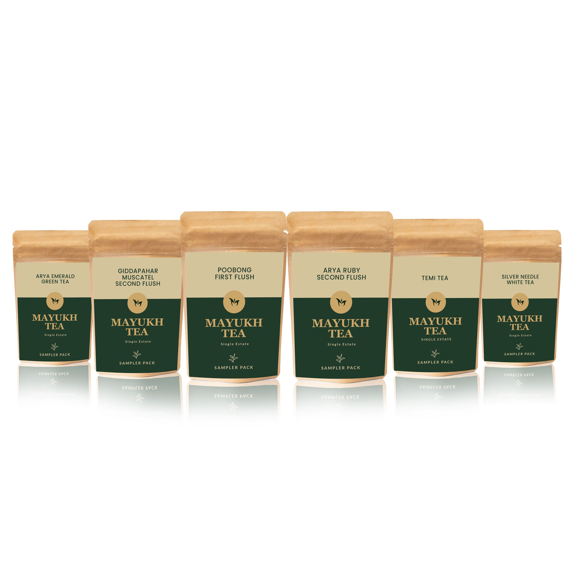 Single Estate Sampler Pack Of 6 – Premium Darjeeling and Sikkim tea sampler collection featuring six exclusive single estate teas from Mayukh Tea.
