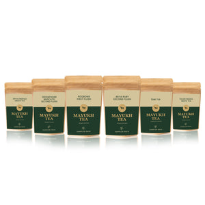 Single Estate Sampler Pack Of 6 – Premium Darjeeling and Sikkim tea sampler collection featuring six exclusive single estate teas from Mayukh Tea.
