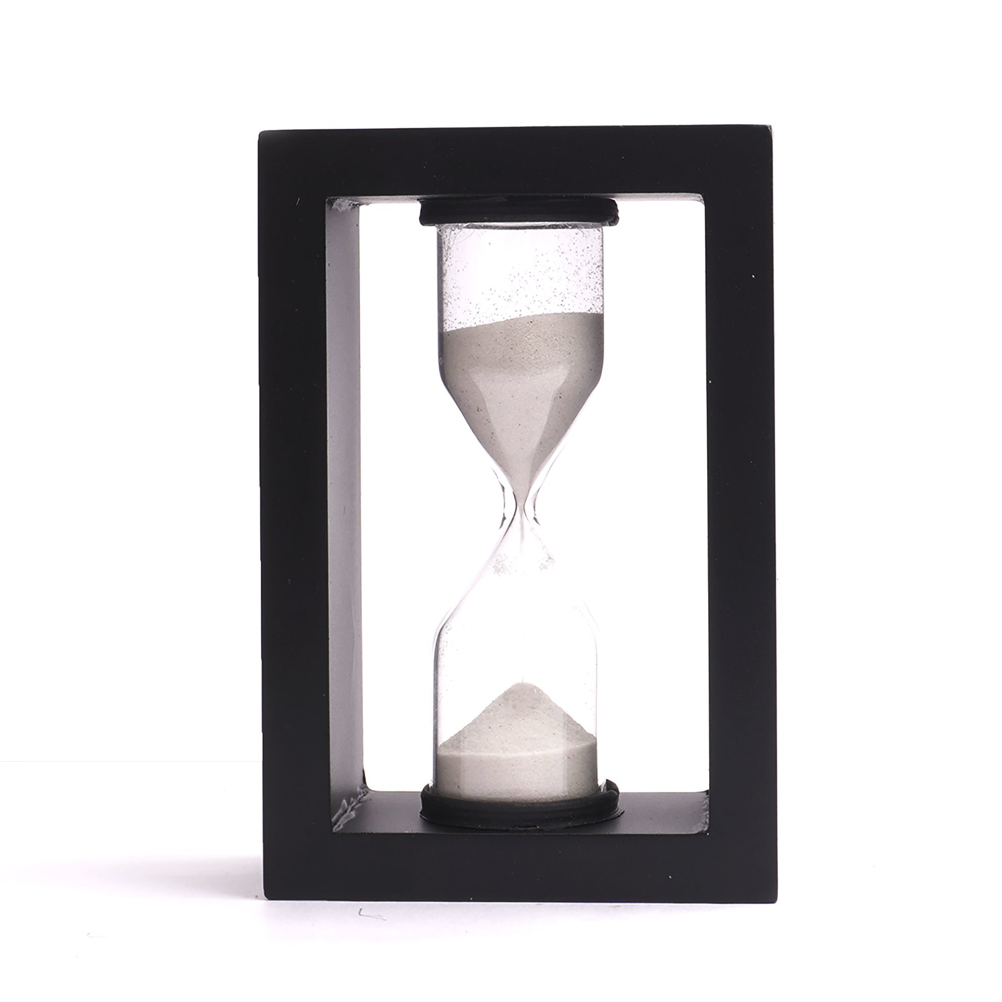 Solo mounted hourglass sand timer for home and office desk decor