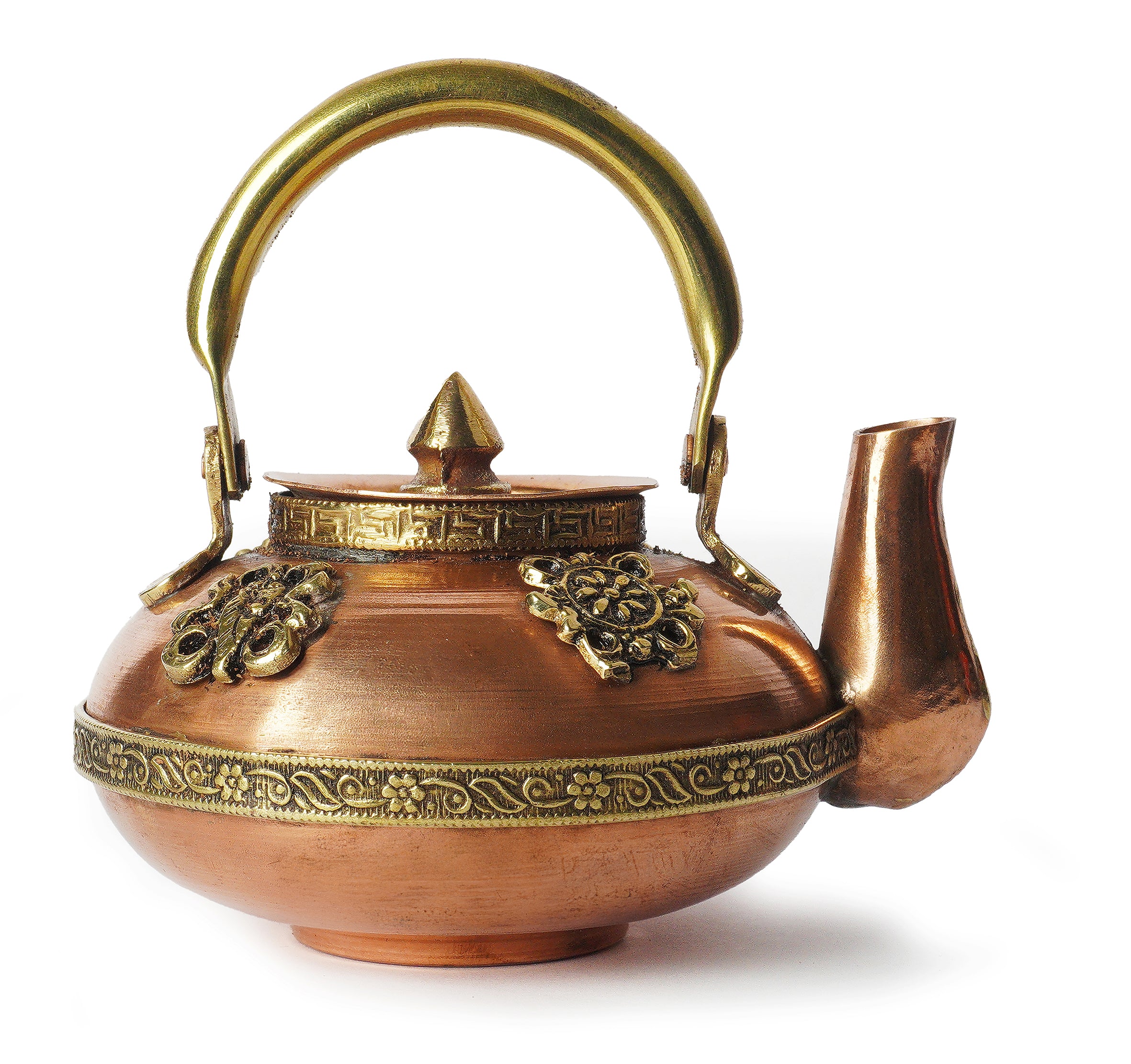 Vintage copper teapot 300ml with traditional engravings