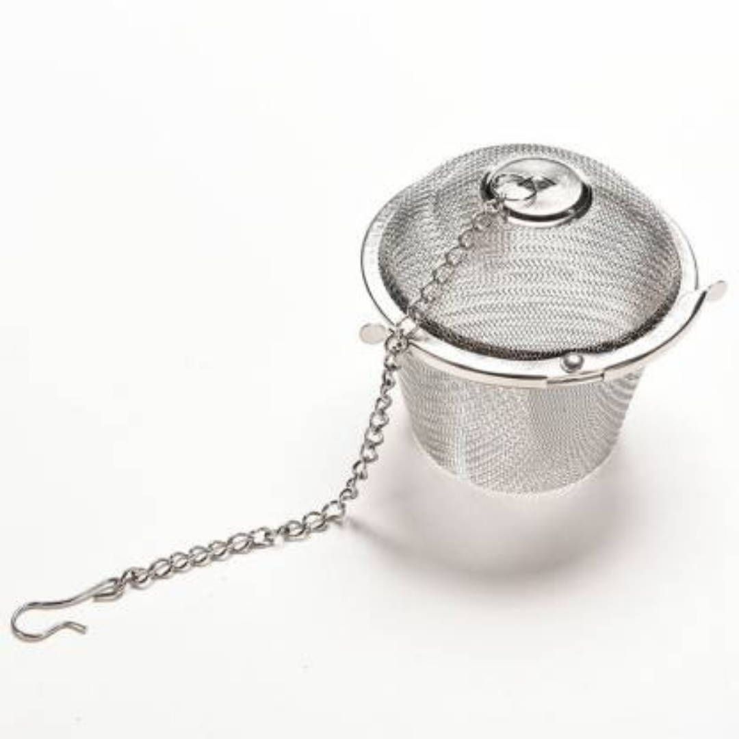 Metal tea infuser basket with fine mesh for clean infusion