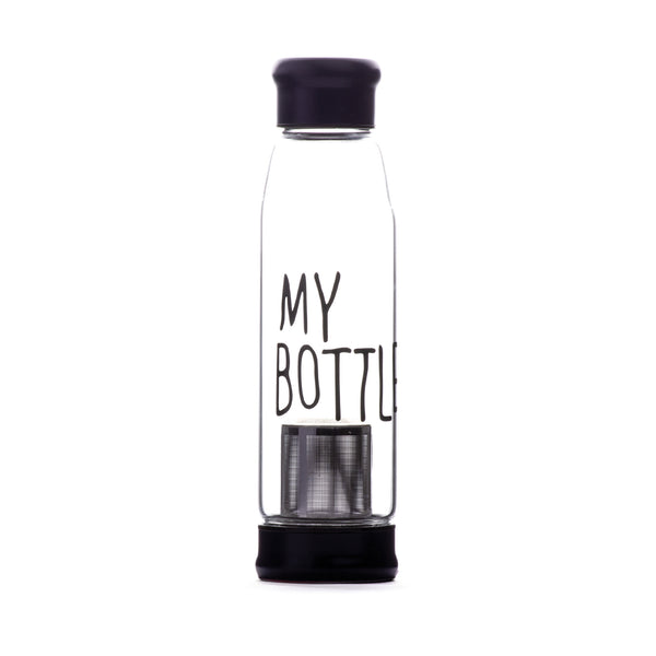 My Bottle with stainless steel strainer for tea and water on the go