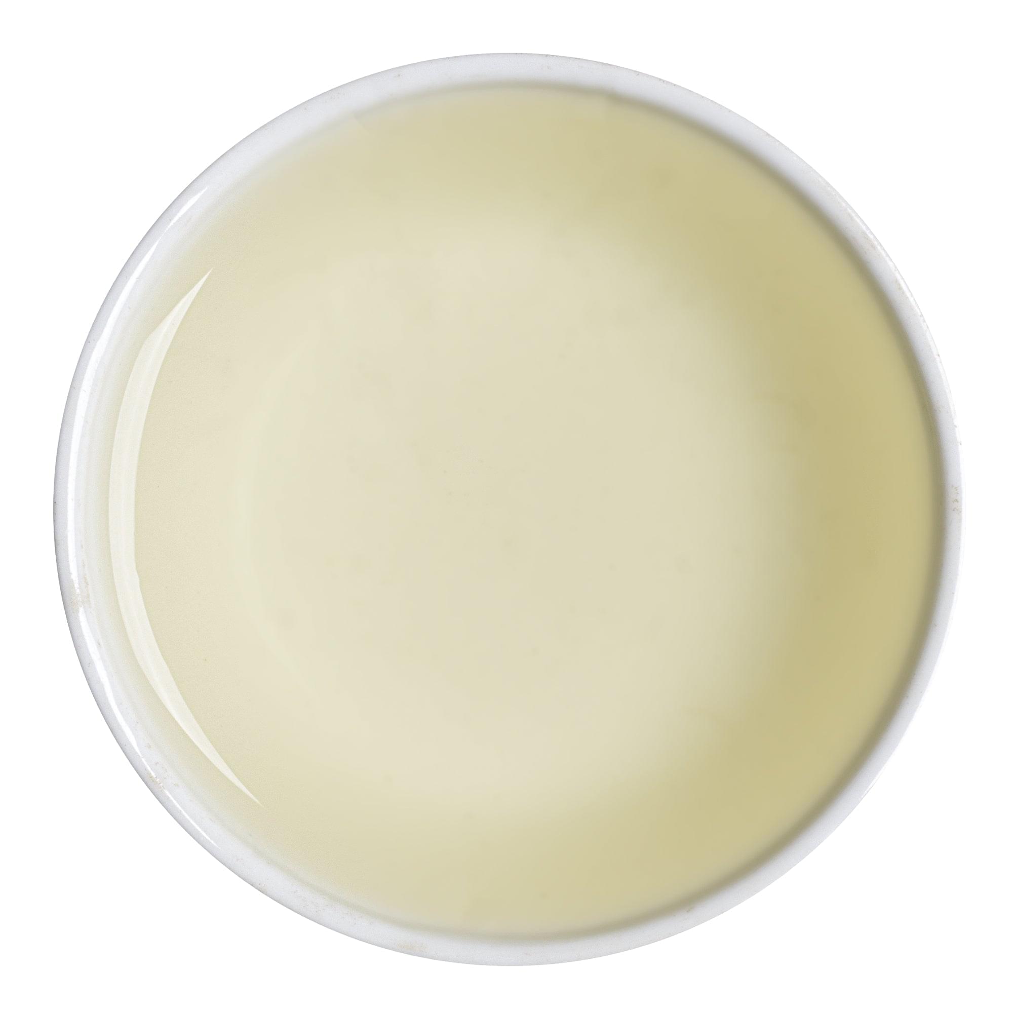 Premium Arya Pearl white tea loose leaf with green-gold brew color