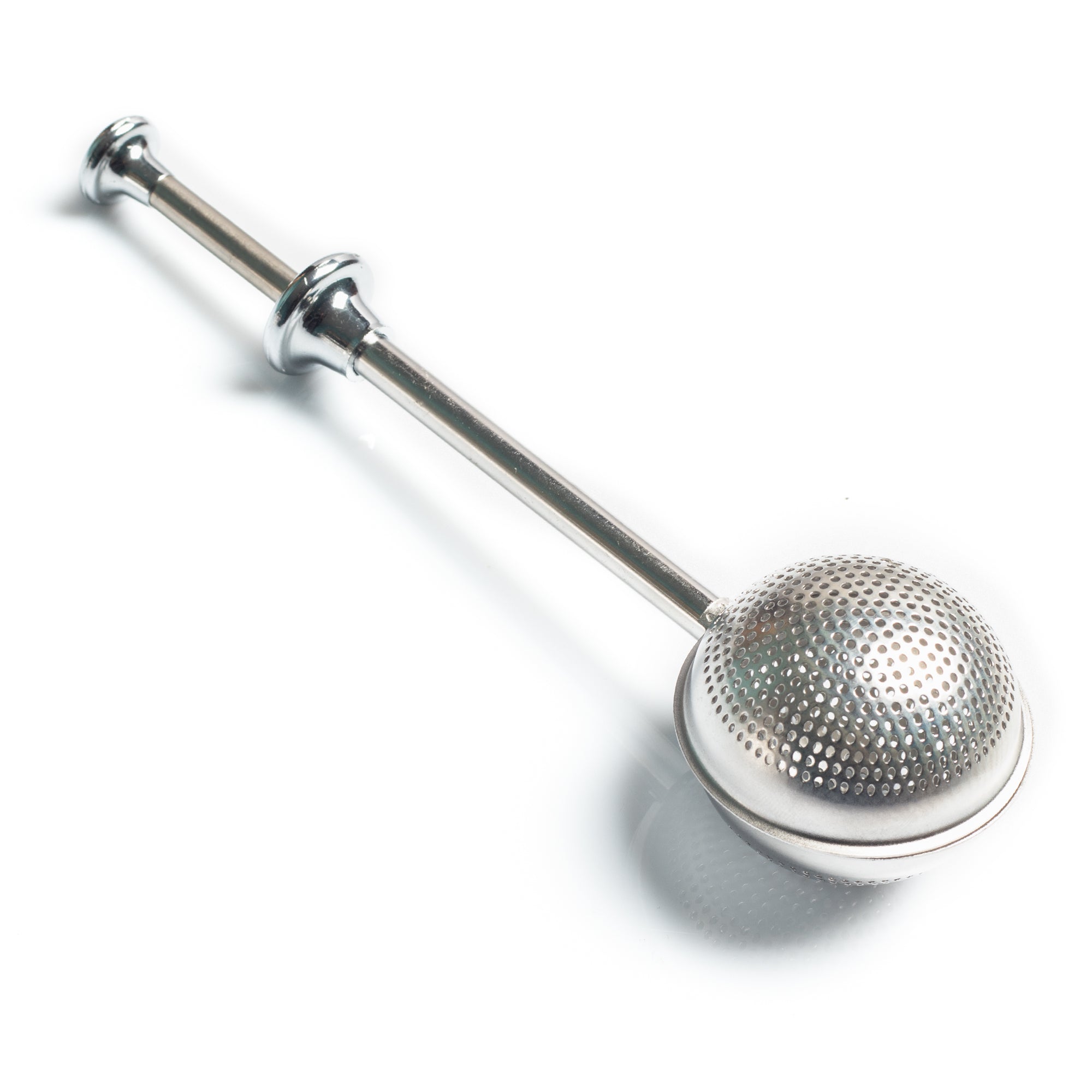 Stainless steel tea infuser with push type design for loose leaf brewing