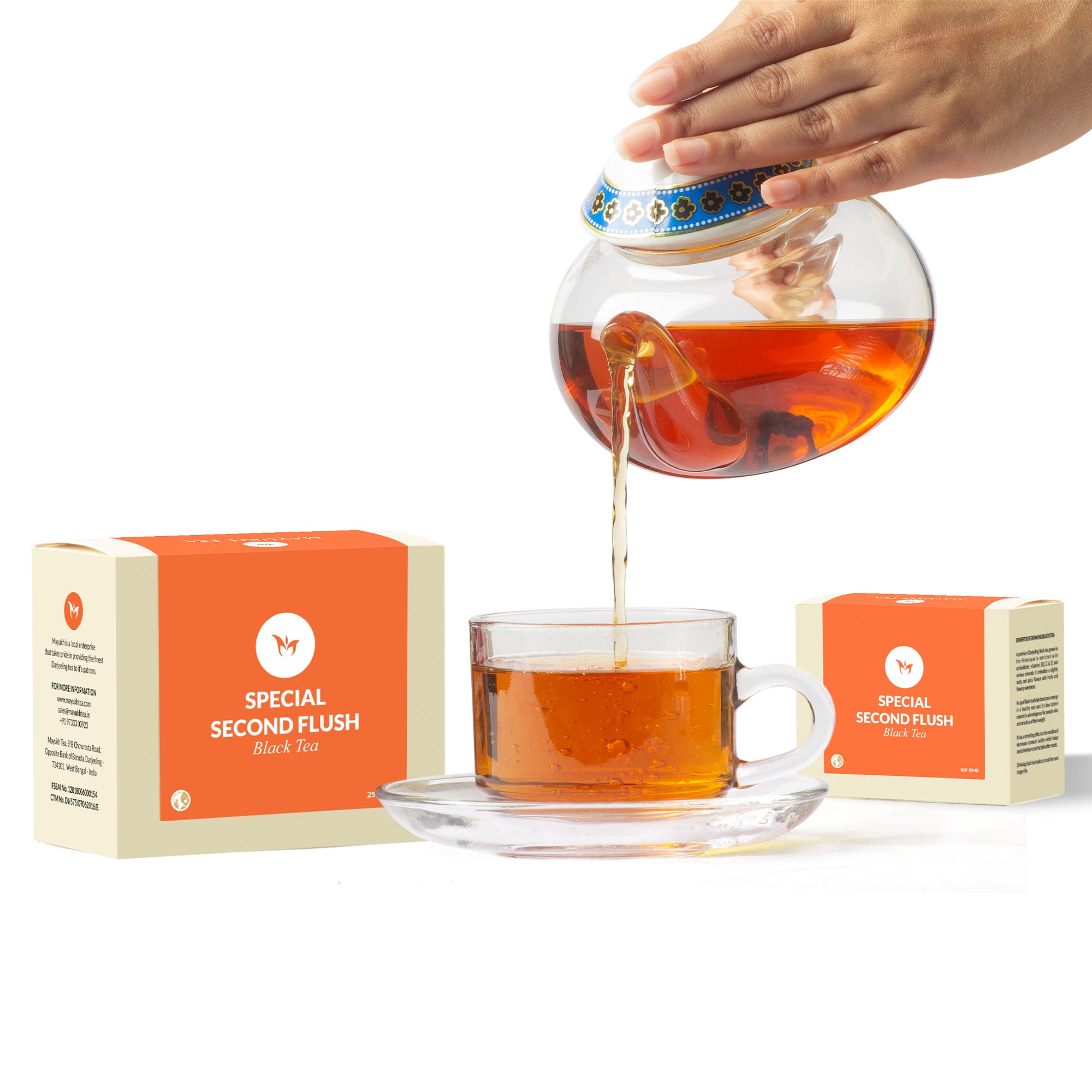 Wiry whole leaf second flush Darjeeling tea offering rich flavor